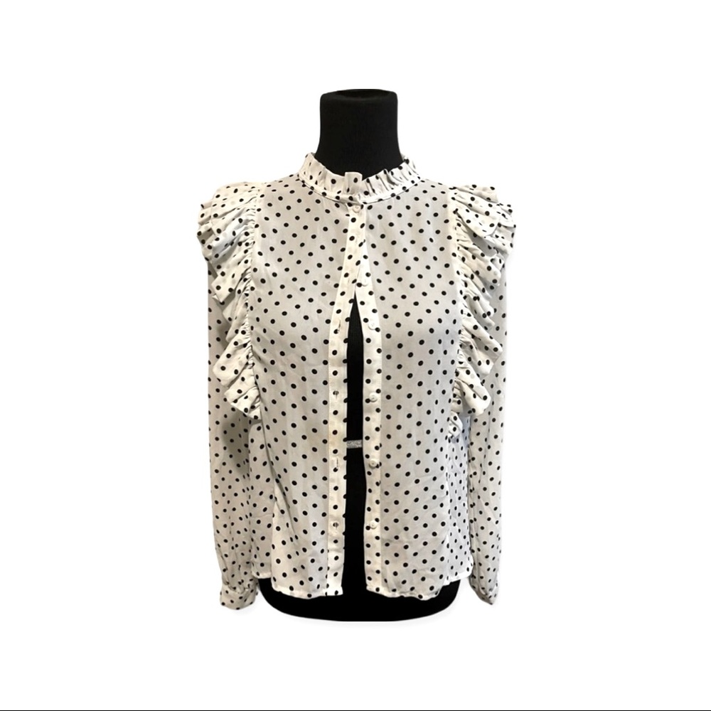 Sheer Polka Dot Button Down